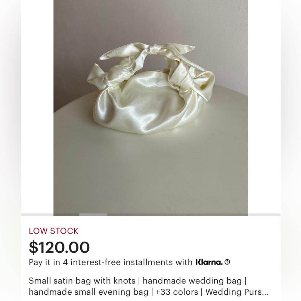 Satin Knot Bag - NEVER USED